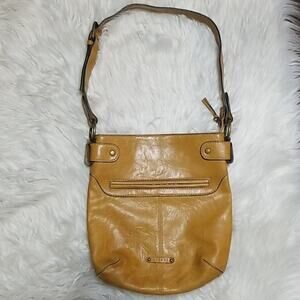 Mustard Yellow Faux Leather Shoulder Bag